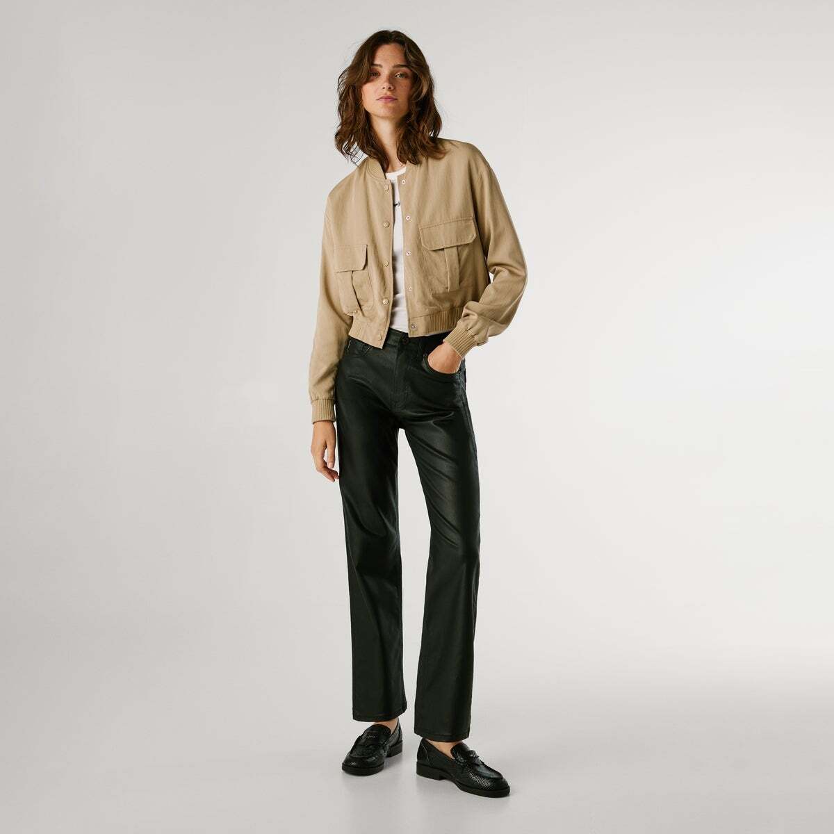Robyn - Jean Coupe Regular, Taille Haute coated deep black /xm5, PEPE JEANS