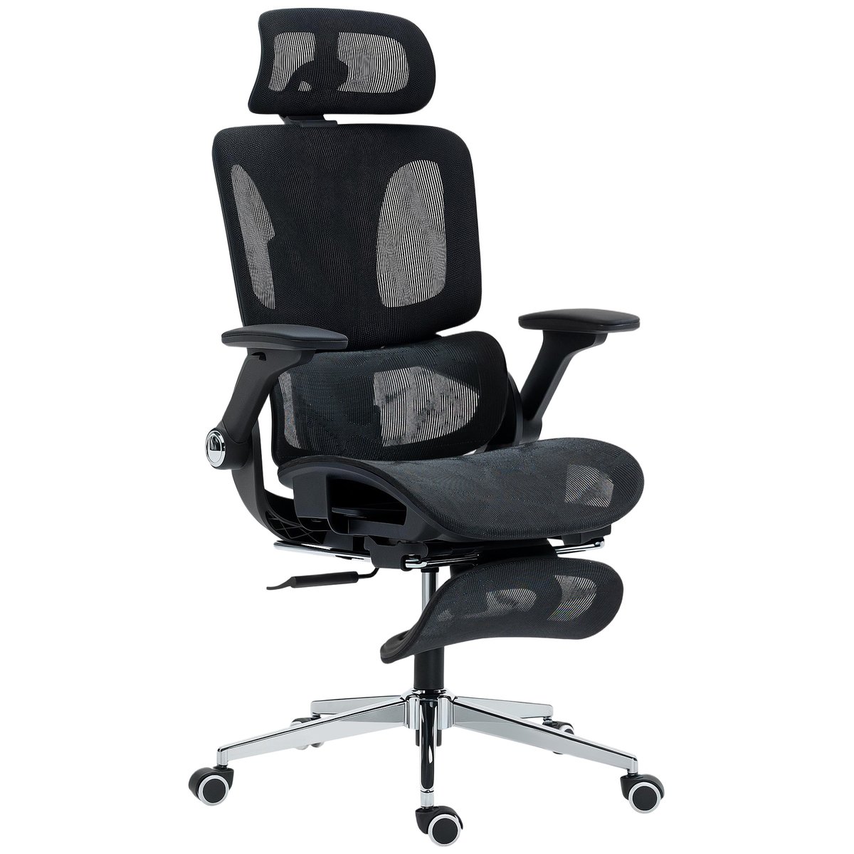 Chaise de bureau Maille (100% polyester) Noir noir, HOMCOM