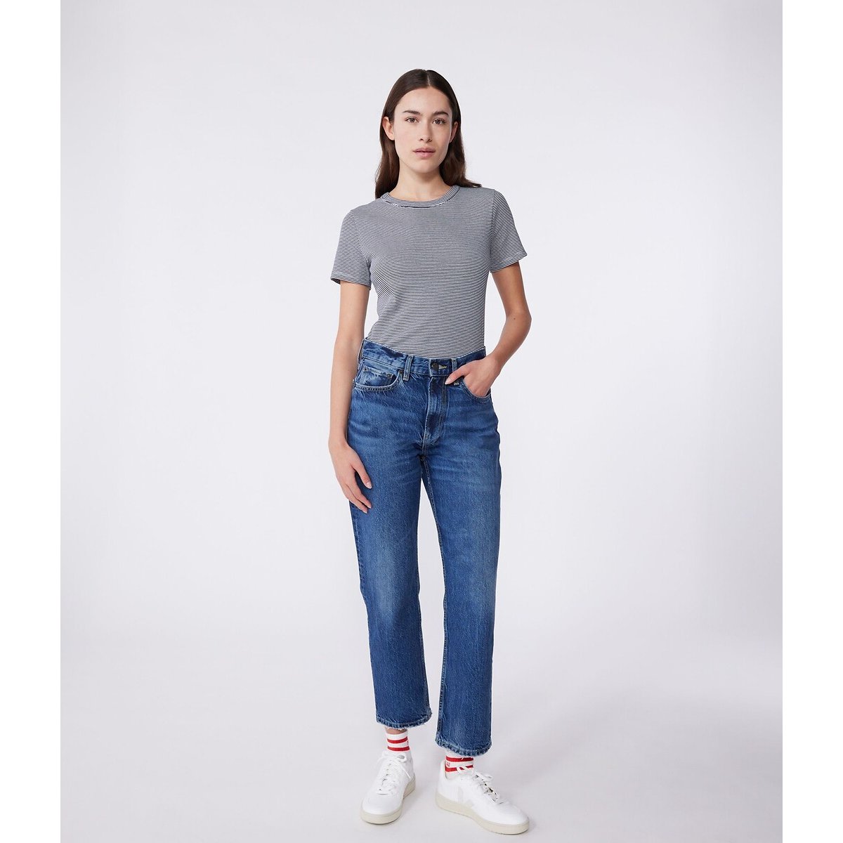 Striped Iconic Short Sleeve T-Shirt white/blue, PETIT BATEAU