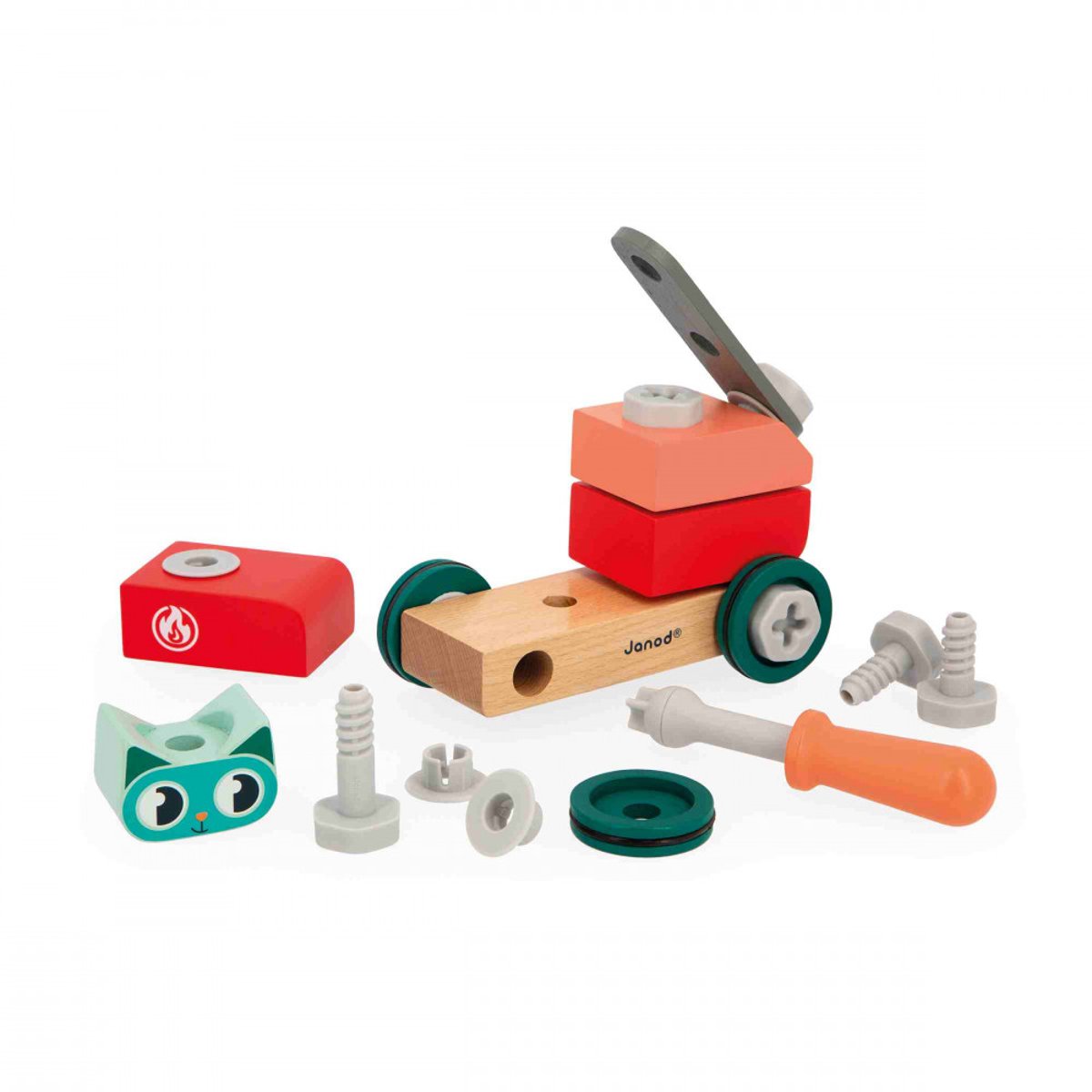 Jeu De Construction En Bois, Voiture À Bricoler multicolore, JANOD