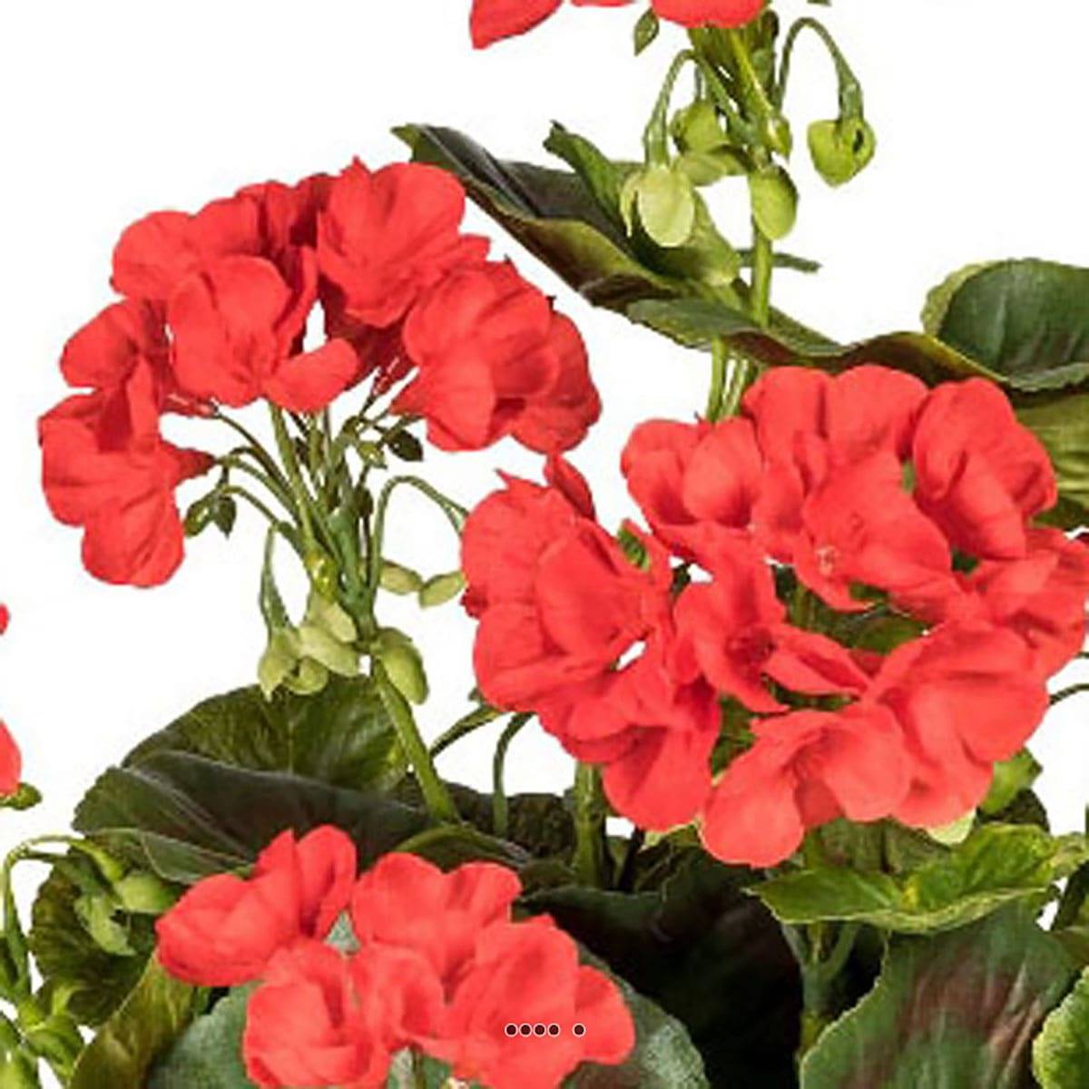 Geranium artificiel en piquet 40 cm 7 tetes rouge, ARTIFICIELLES