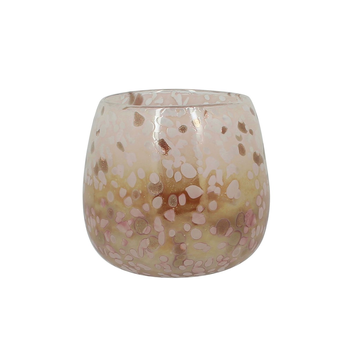 Pot en verre soufflé h12cm, COPPRA rose, NOW'S HOME