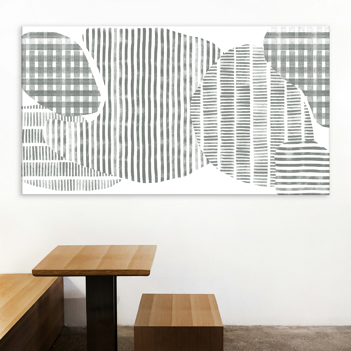Tableau canopée vert en toile imprimée, 90x60 cm blanc, ACTE DECO