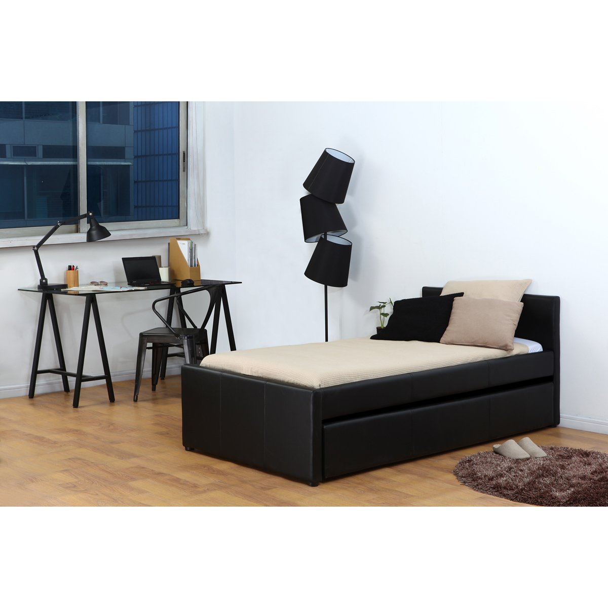 Lit gigogne 90x190 cm MACCO gris, MILIBOO
