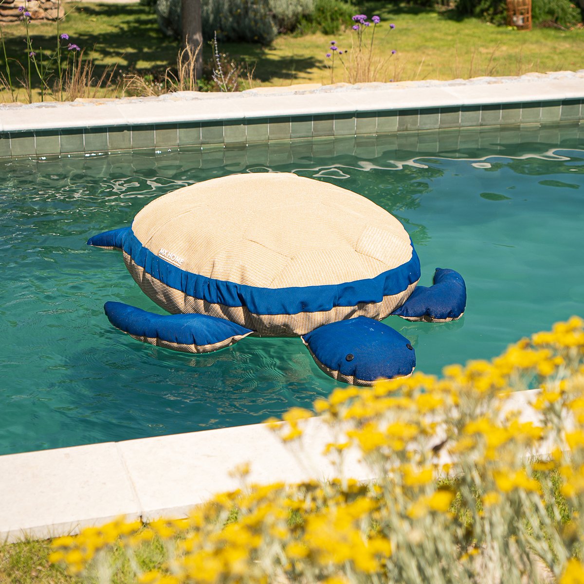 Pouf tortue extérieur flottant déhoussable beige, MX HOME
