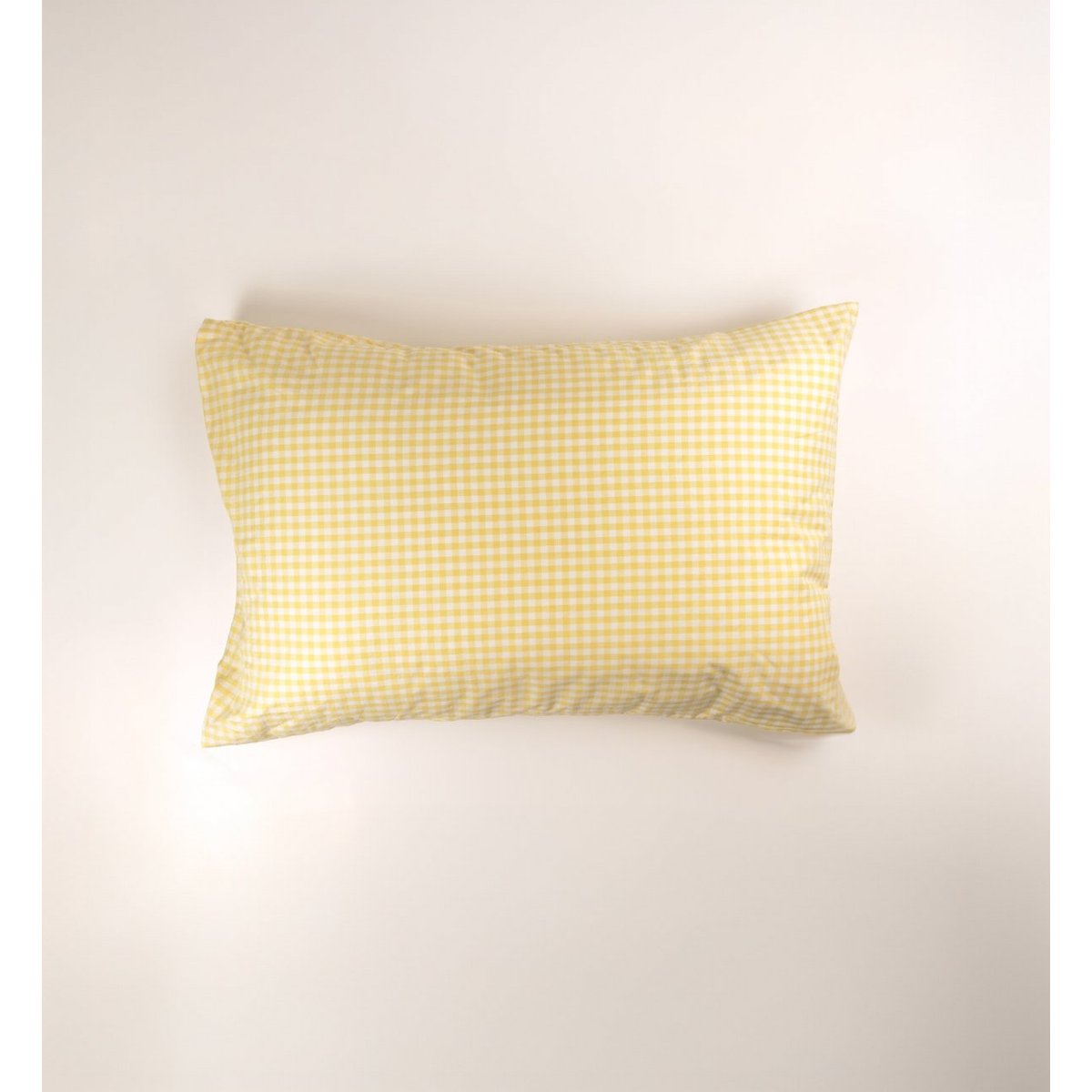 Taie d'oreiller en percale de coton bio, VICHY vichy tournesol, KADOLIS