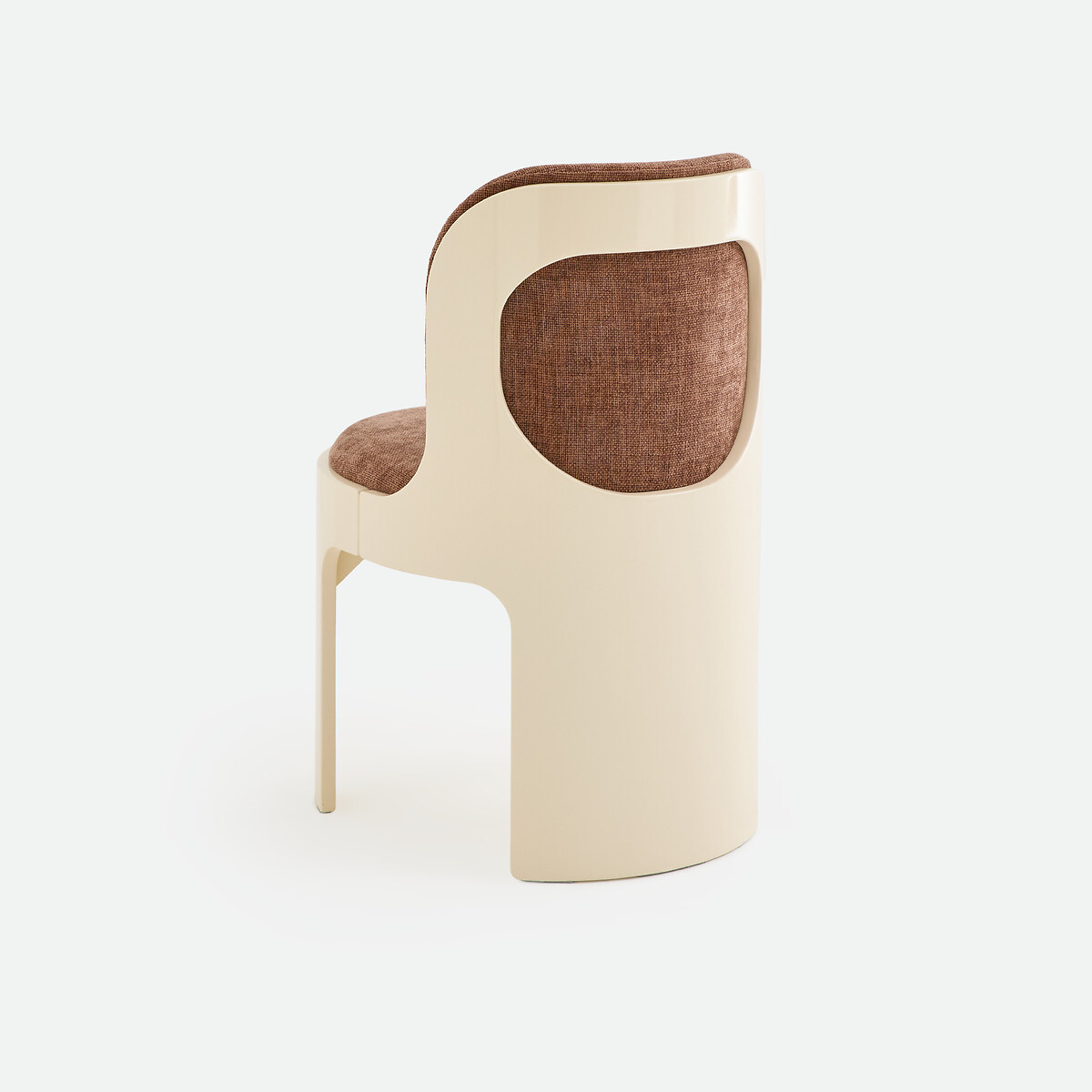 Sedia a tre gambe, in tessuto testurizzato e finitura laccata, KERIBA caramello/bianco, LA REDOUTE INTERIEURS