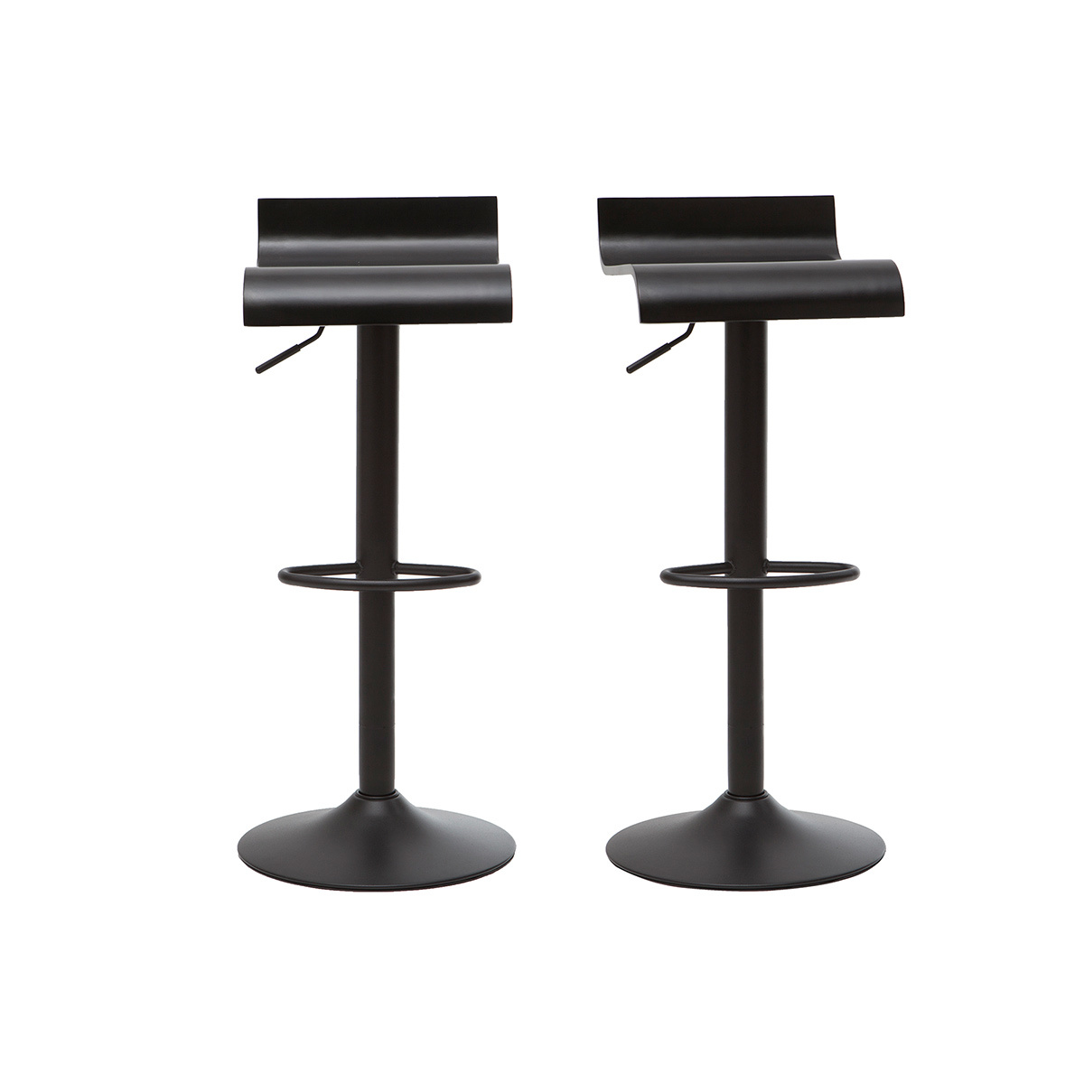 Tabourets de bar design noirs (lot de 2) SURF noir, MILIBOO