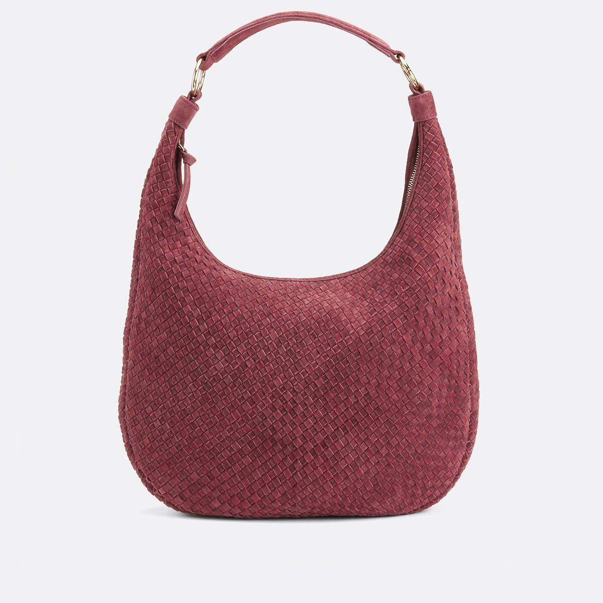 Sac cabas porté épaule en cuir tressé marron, LA REDOUTE COLLECTIONS