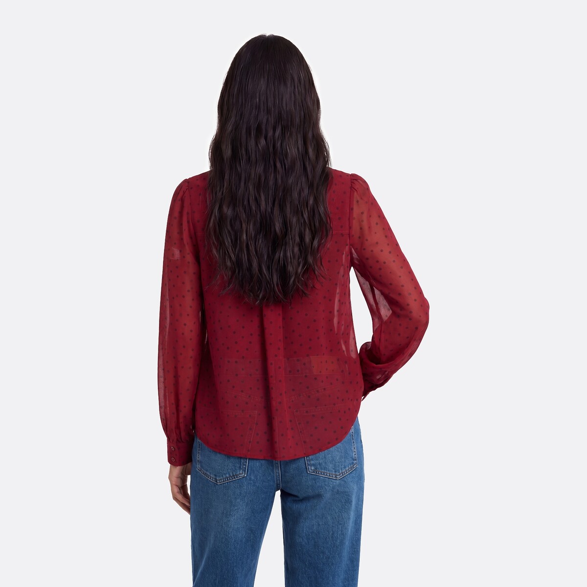 Polka Dot Long Sleeve Pussy-Bow Shirt polka dot print, LA REDOUTE COLLECTIONS