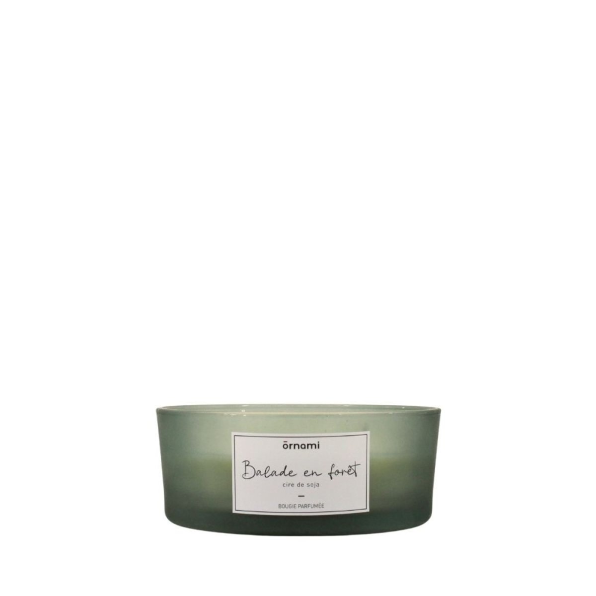 Bougie parfumée en cire de soja 4 mèches "Balade en forêt" 380gr vert, ORNAMI