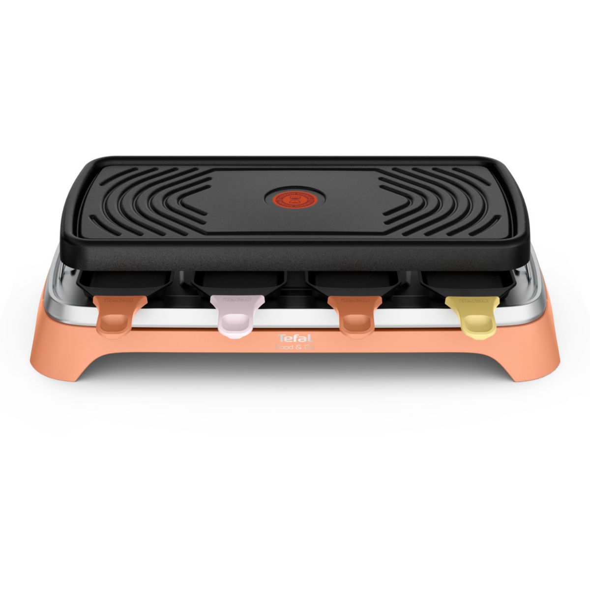 Raclette 2 en 1 plancha Food & Co x8 RE651JF0 orange, TEFAL