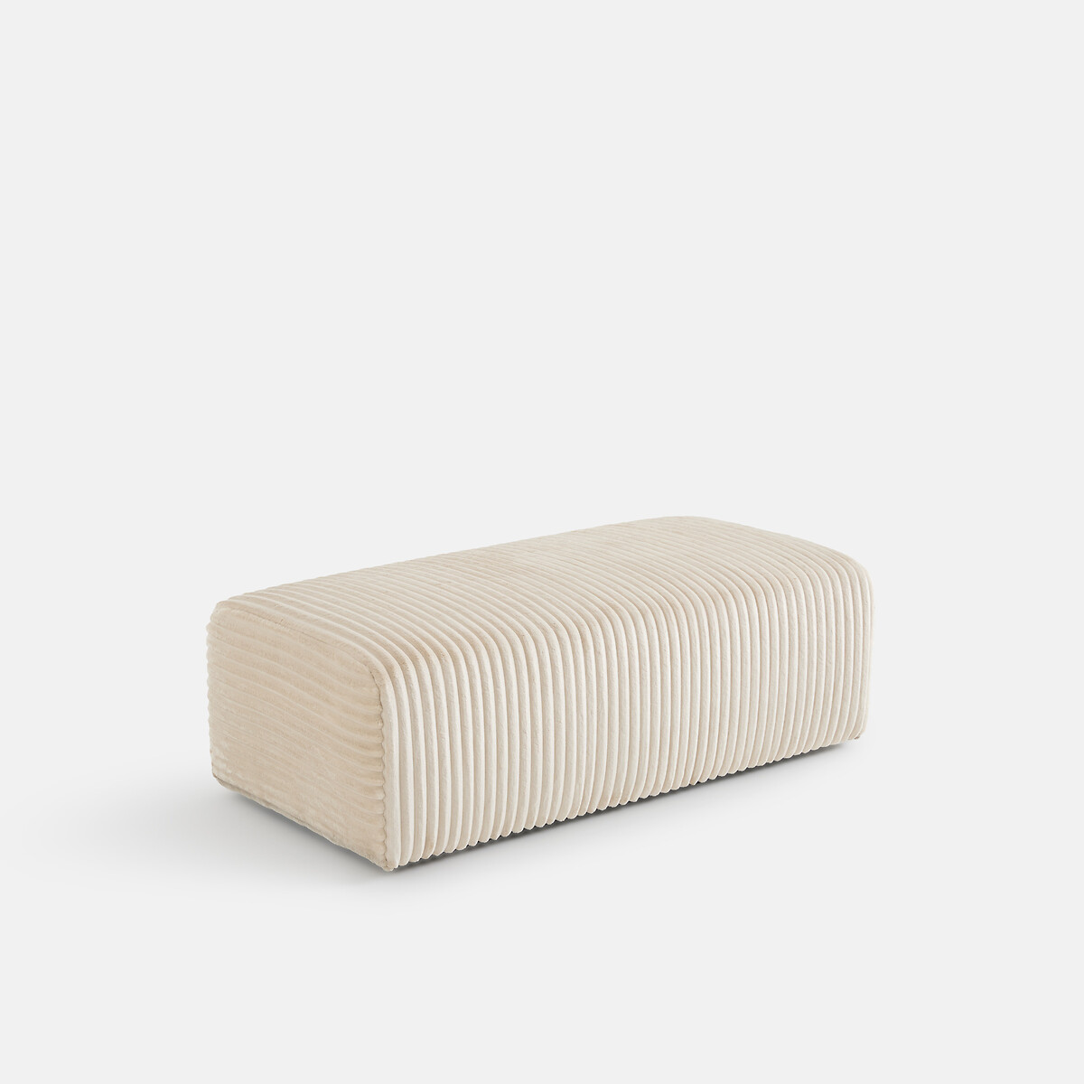 Pouf XL, en velours côtelé XL, LIORA ecru, LA REDOUTE INTERIEURS