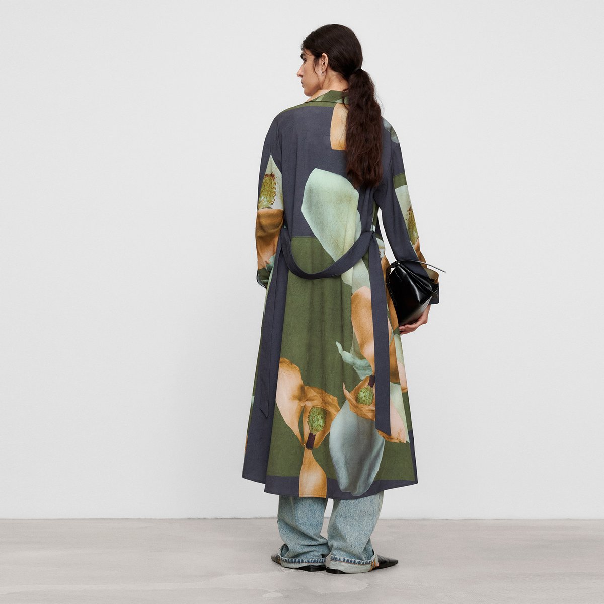 Robe-chemise imprimée avec ceinture imprimé fleurs, ADOLFO DOMINGUEZ