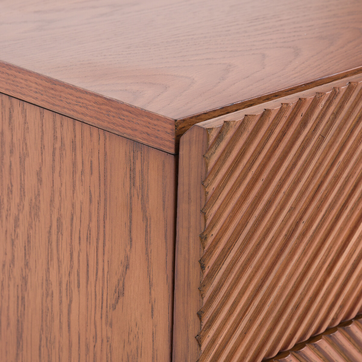 Jerem 180cm Textured Front Walnut Stained TV Unit walnut color stained, LA REDOUTE INTERIEURS