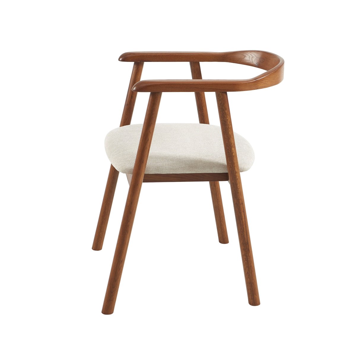 Chaise chêne couleur noyer (lot de 6) LORENZ noyer et beige, SORELH