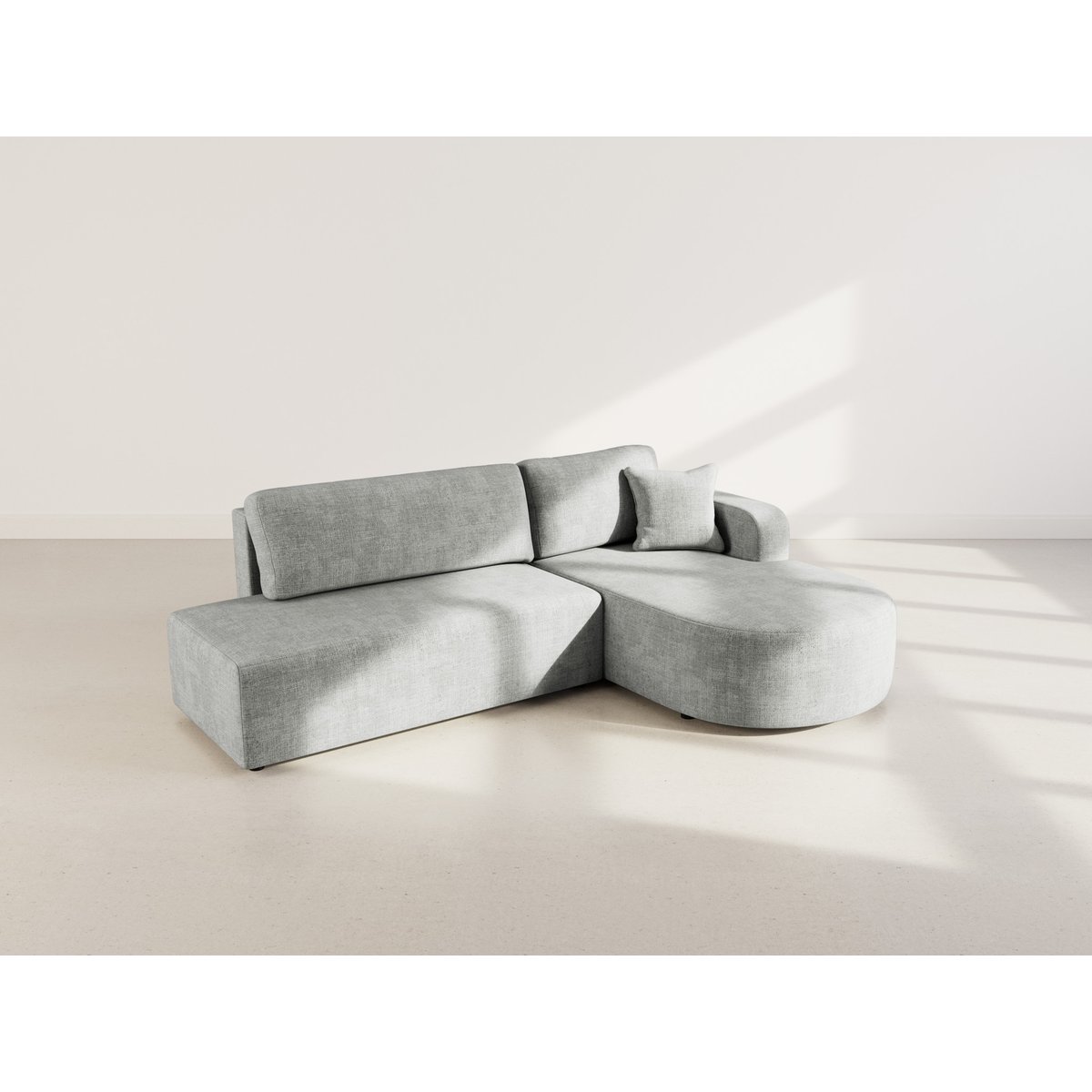 Canapé angle droit convertible velours texturé, MIRO gris, BEST MOBILIER