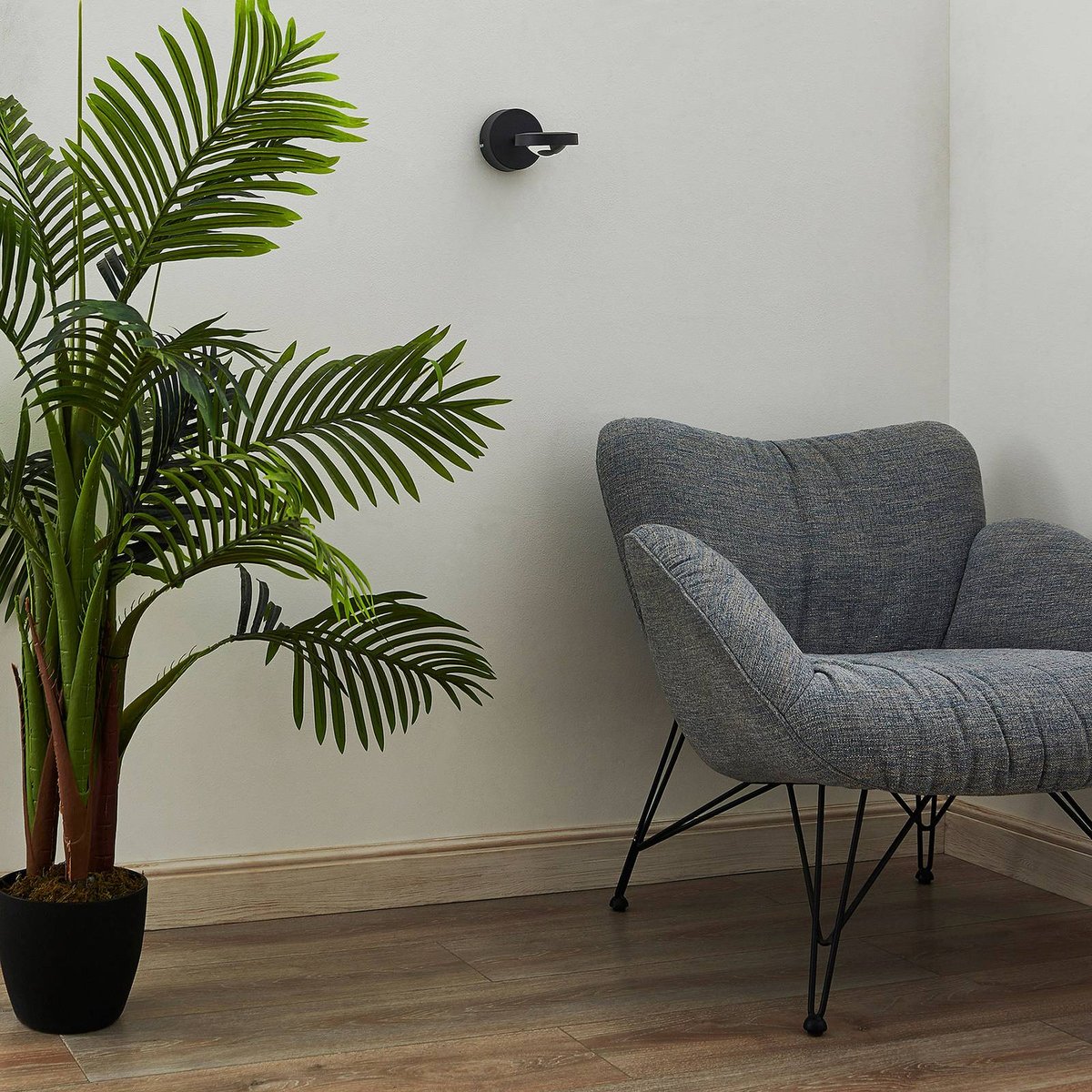 Applique en métal moderneLED, Edonita noir, LINDBY