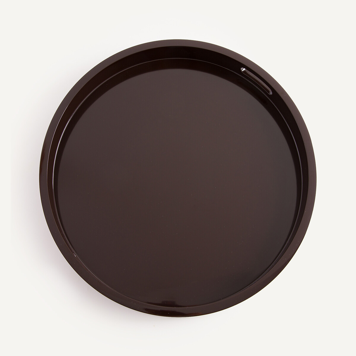 Plateau rond laqué, Barniz chocolat, AM.PM