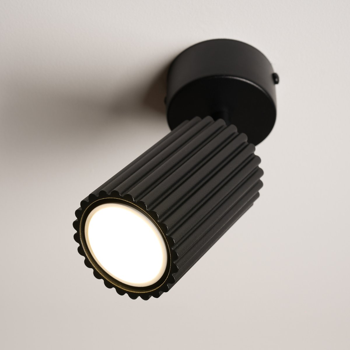 Plafonnier Aluminium Noir GU10 1 KARBON noir, EDEN