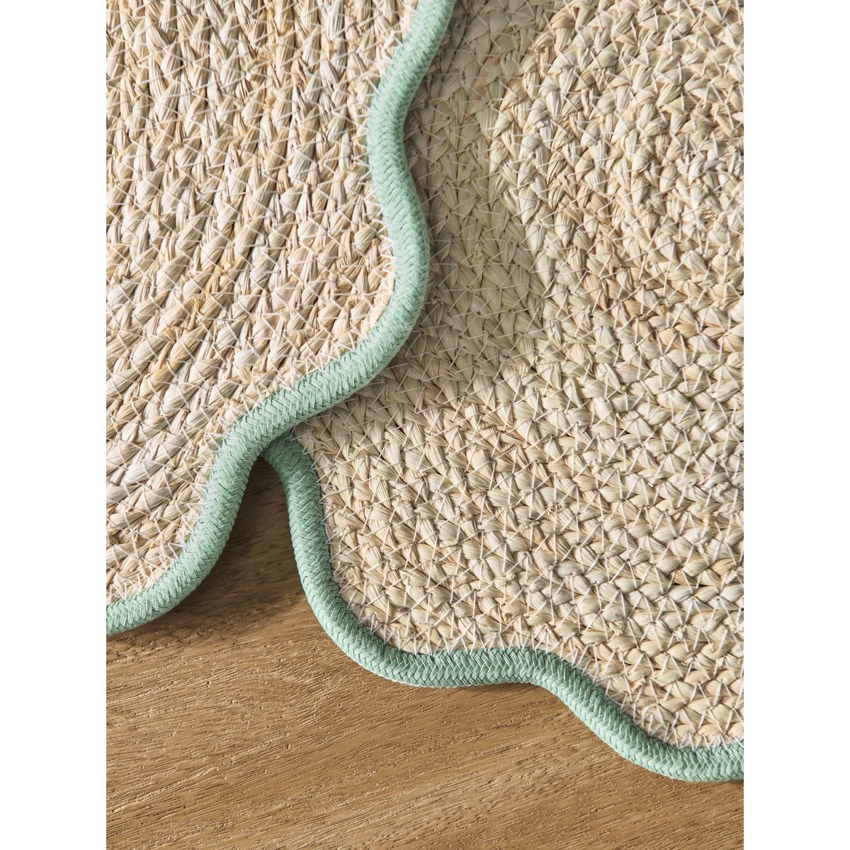 Set de table en rotin festonné, lot 4 vert sauge, NEXT