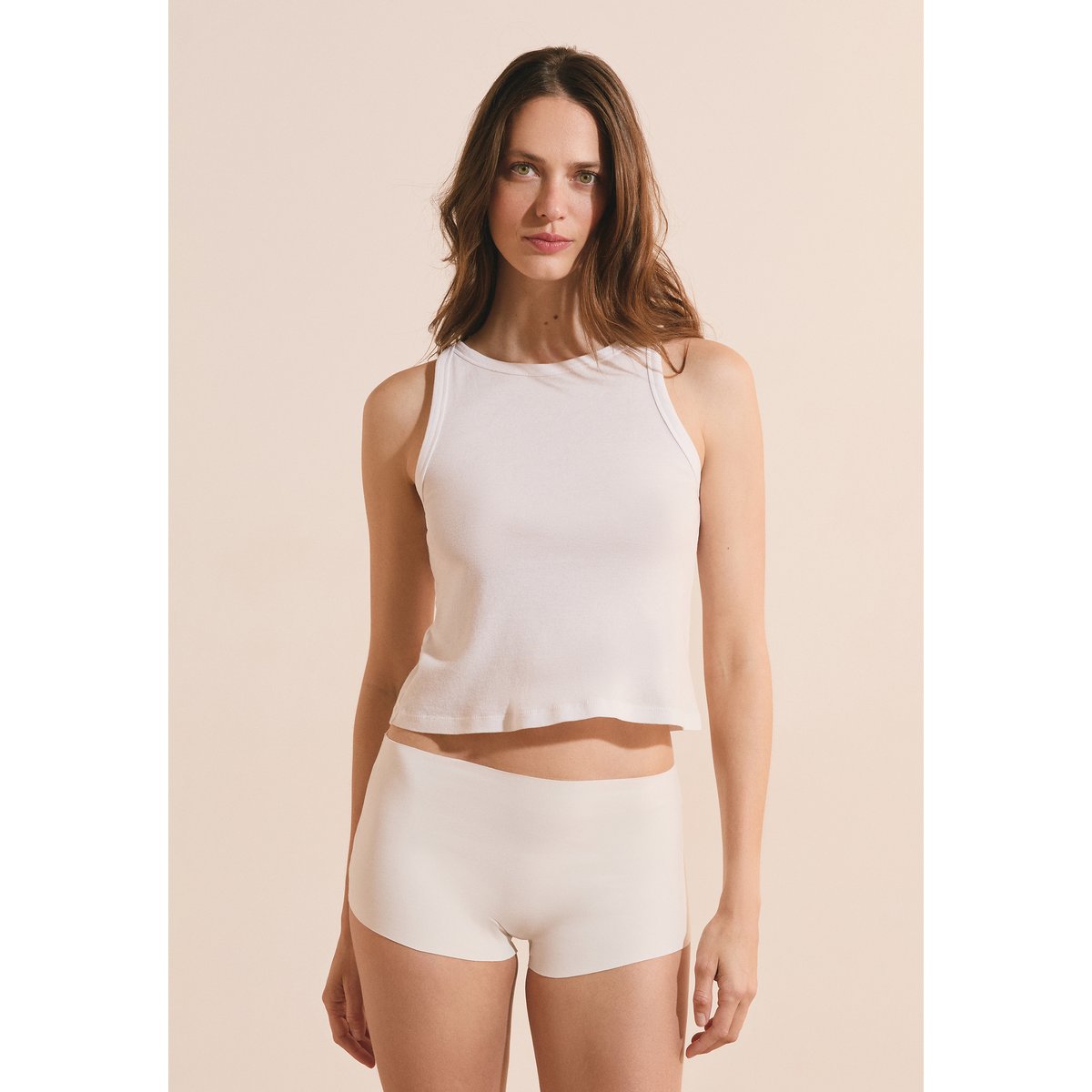 Short en coton INVISIBLE blanc, ETAM