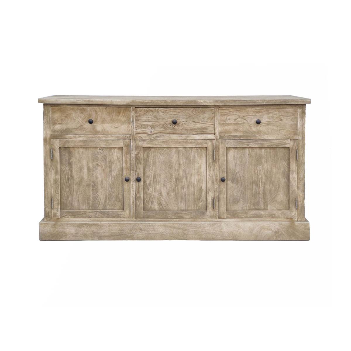 Vaisselier en bois de manguier CLOTILDE bois clair, MADE IN MEUBLES