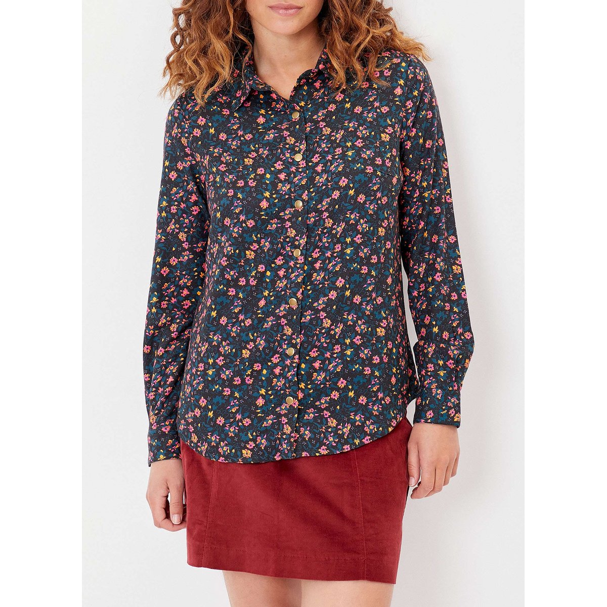 Chemise fluide imprimée FEBINE noir hindi, LA FIANCÉE