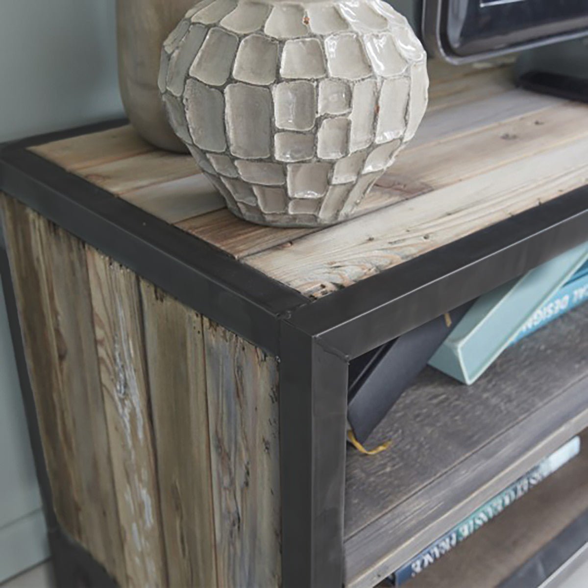 Meuble TV en bois recyclé massif 150 cm  INDUS gris, BERAH GETAH
