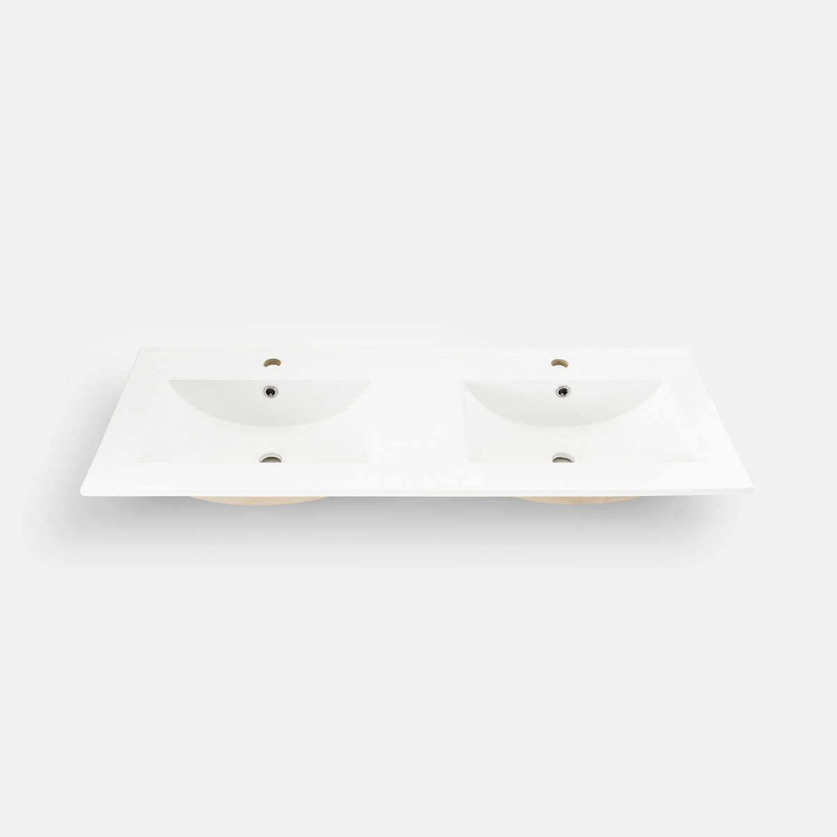 Plan double vasque en céramique L120 cm, Jaly blanc, LA REDOUTE INTERIEURS