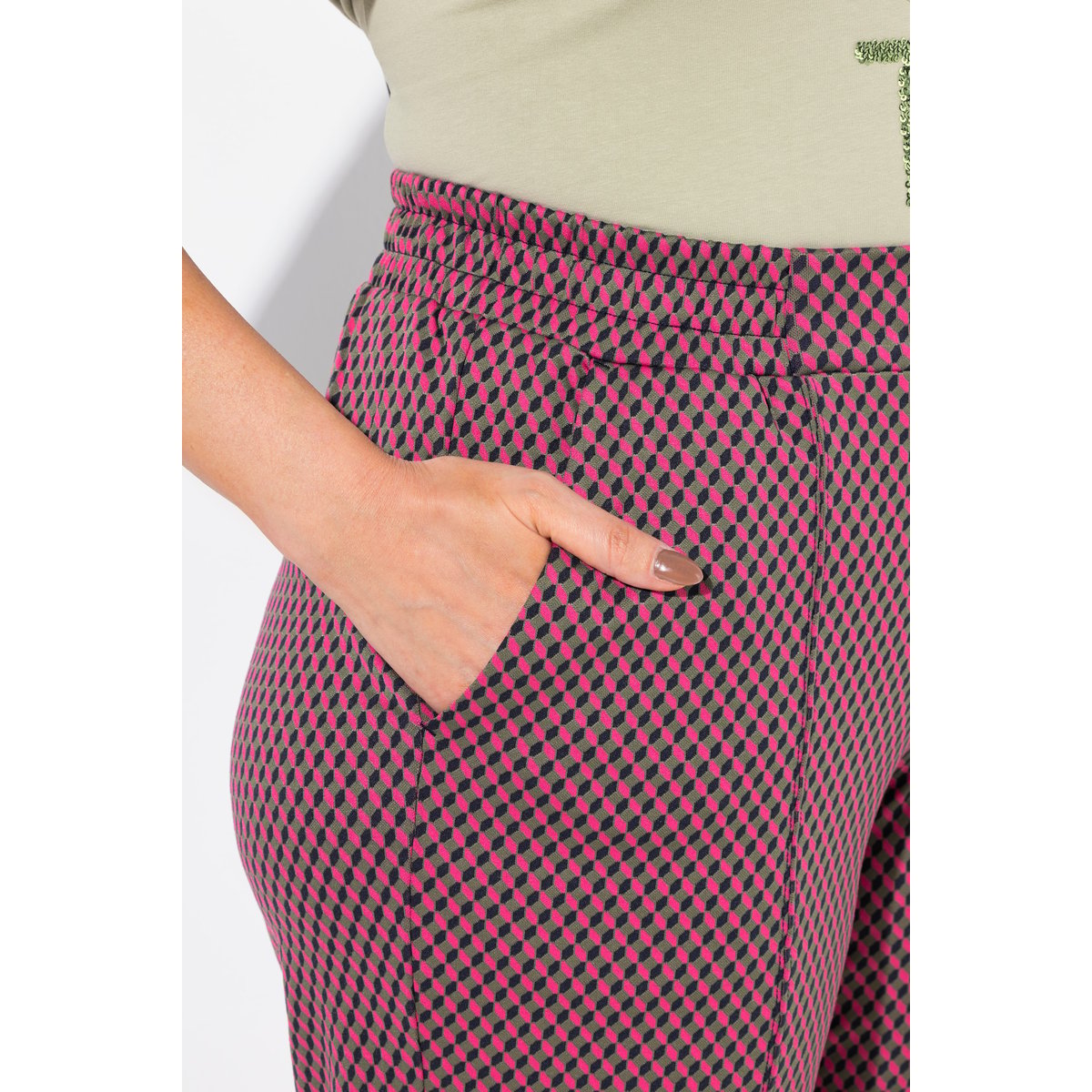 Pantalon jacquard marine, ULLA POPKEN