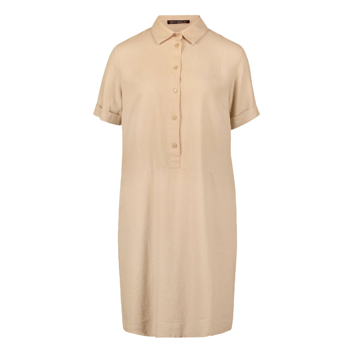 Robe en lin à patte de boutonnage beige, BETTY BARCLAY
