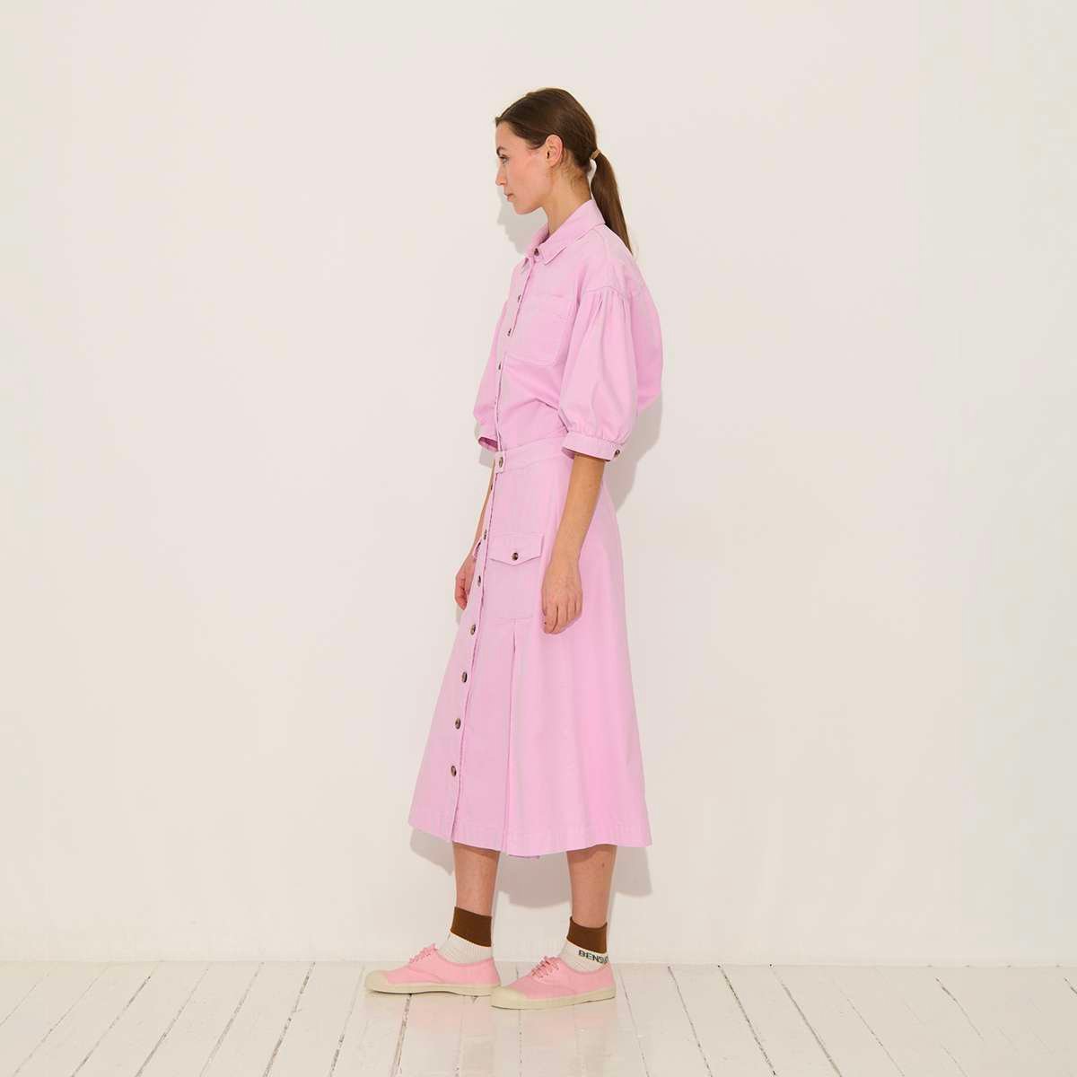 Chemise ample manches 3/4 en coton PRETTINA bubblegum, BENSIMON