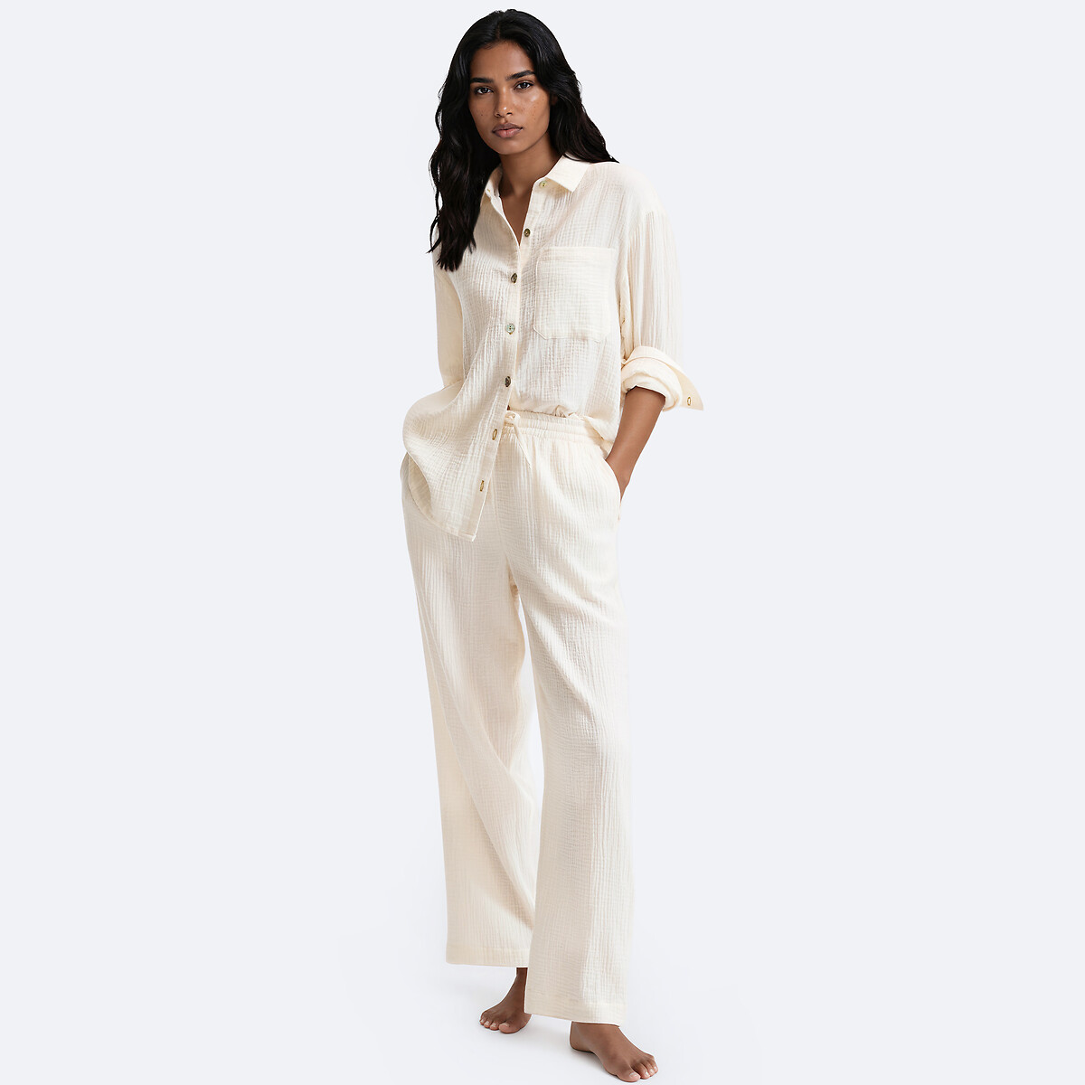 Signatures Margot Pyjamas in Cotton Muslin ivory, LA REDOUTE COLLECTIONS