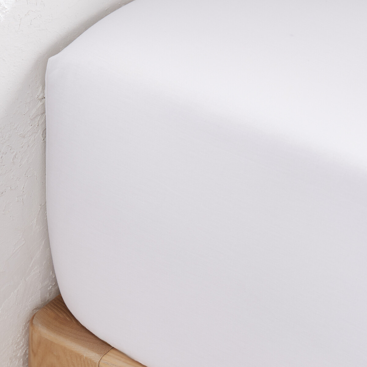 Lençol-capa em algodão bio, aba de 30 cm, Scenario branco, LA REDOUTE INTERIEURS
