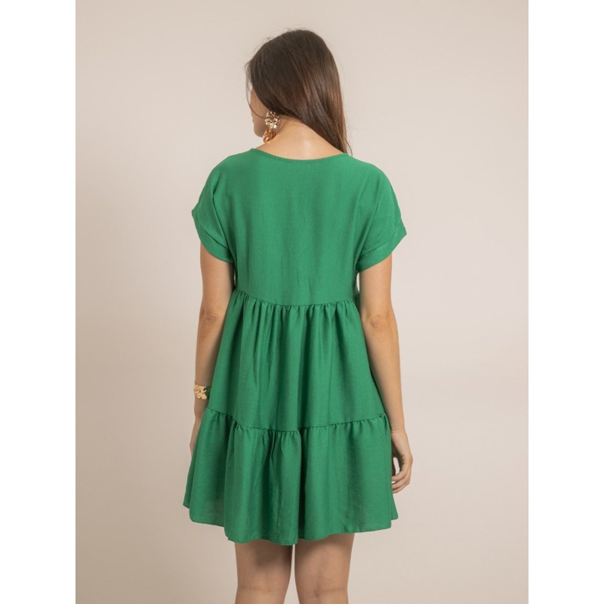 Robe Courte évasée Ipiane vert, DONA LISA