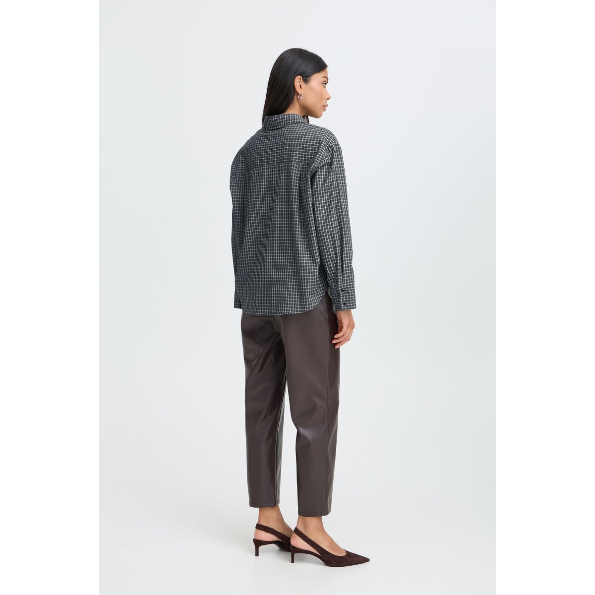 Chemise à manches longues, coupe droite gris asphalt, B.YOUNG