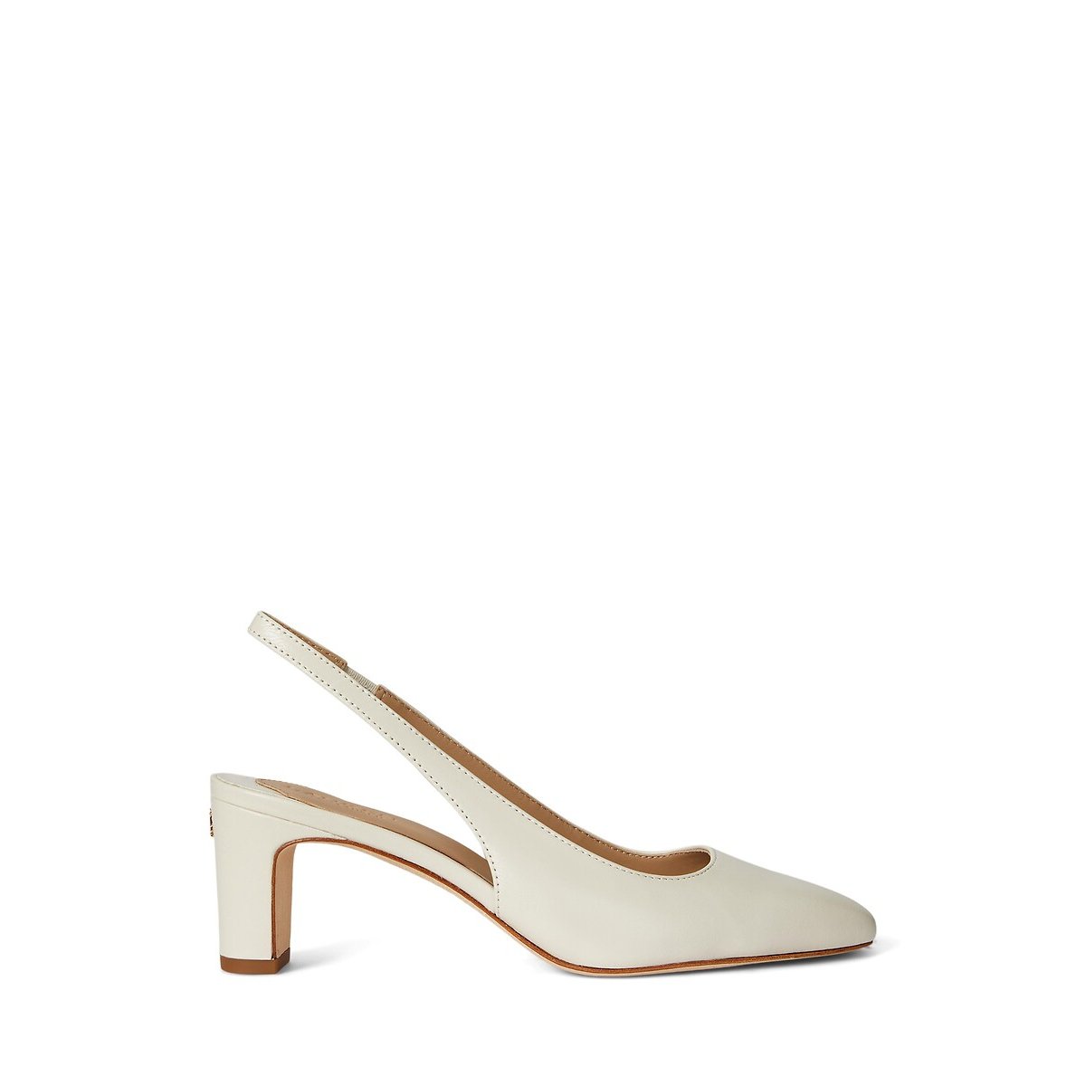 Escarpins slingback en cuir Klaire blanc, LAUREN RALPH LAUREN