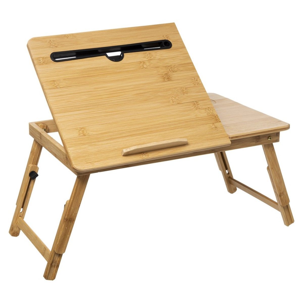 Plateau déjeuner bambou avec pieds smart 54x34 beige, ATMOSPHERA