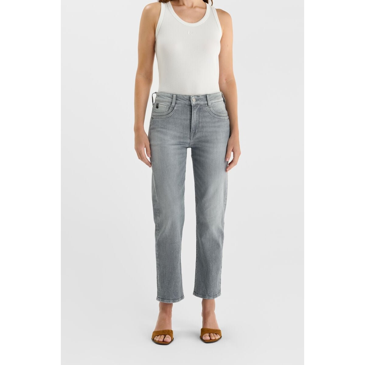 Jeans droite 400/17 mom , 7/8ème grey, LE TEMPS DES CERISES