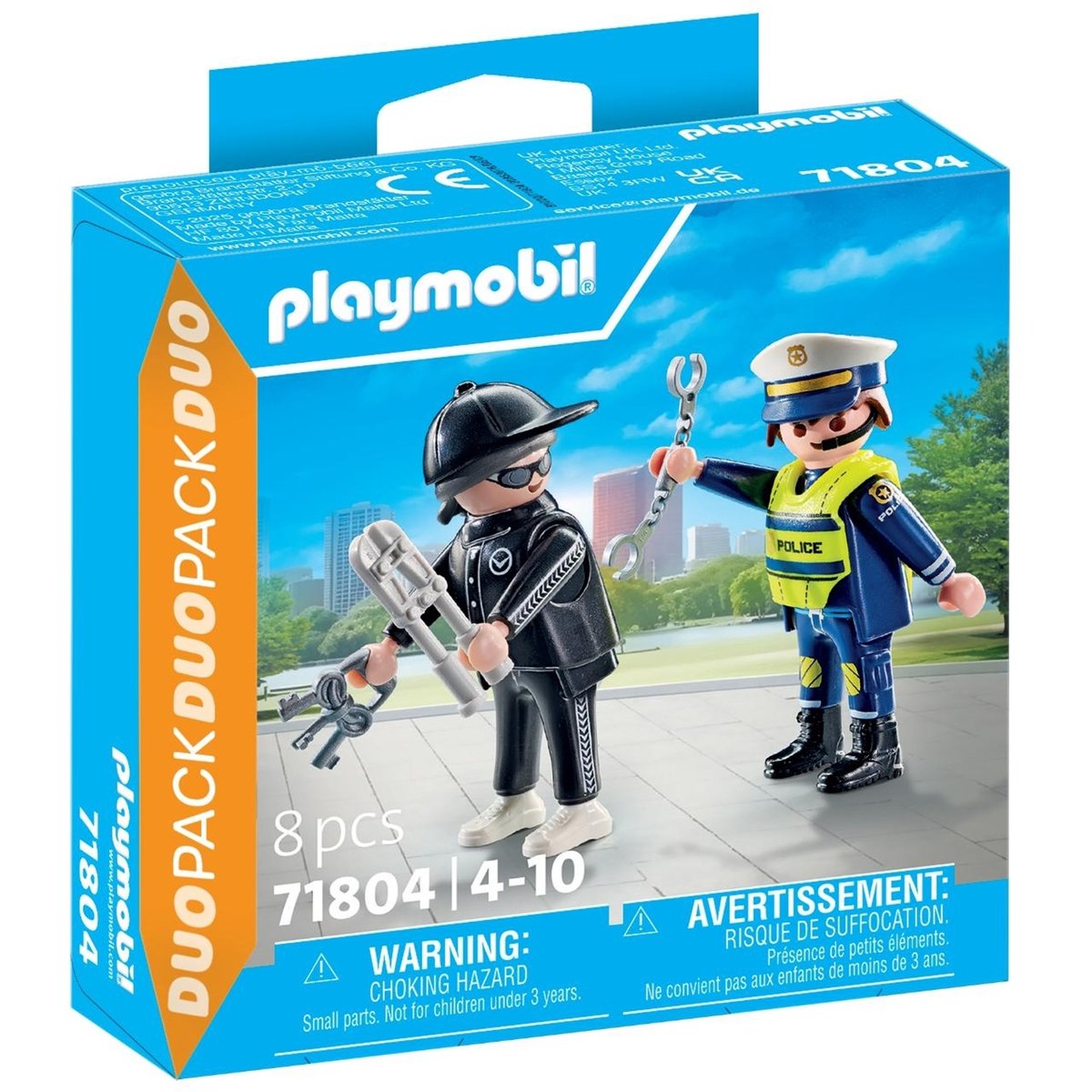 Policier et bandit avec menottes et accessoires multicolore, PLAYMOBIL