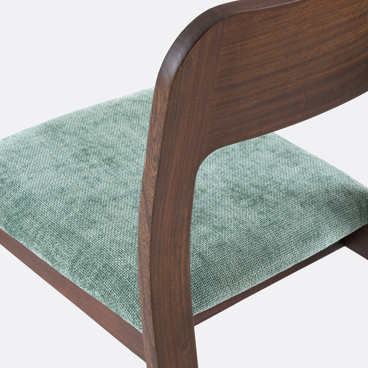 Set van 2 massief olm gestoffeerde stoelen Talet getint notenhout/blauw, LA REDOUTE INTERIEURS