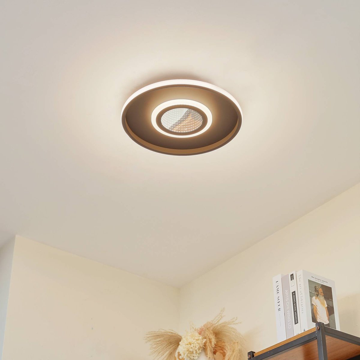 Plafonnier en métal moderneLED, Selian noir, blanc, transparent, LINDBY