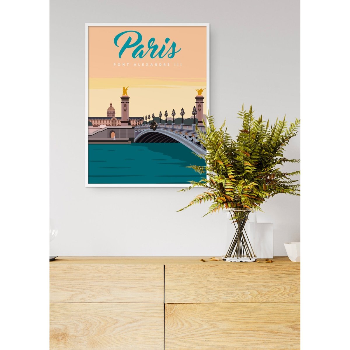 Affiche ville Paris - Pont Alexandre III blanc, L'AFFICHERIE