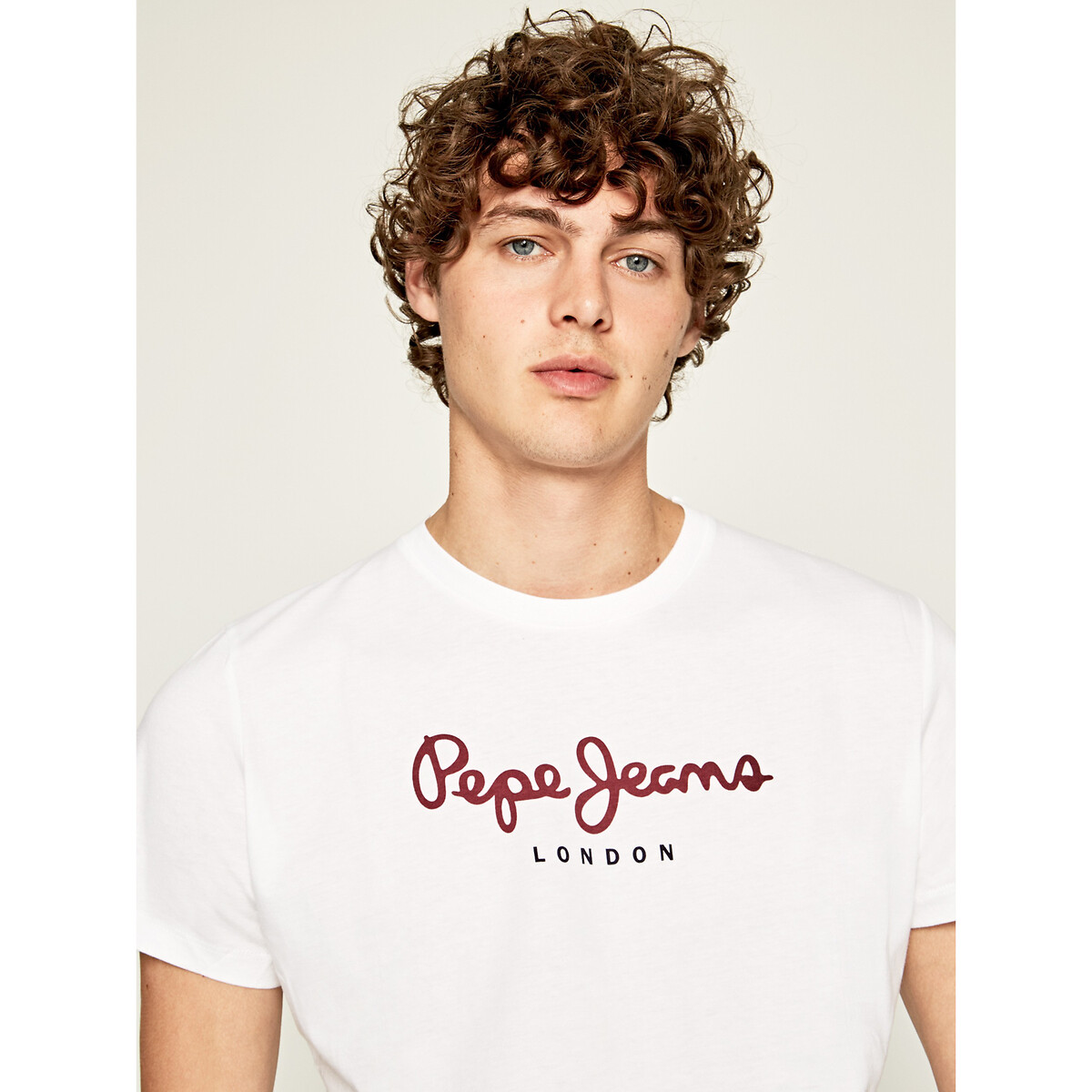 T-shirt girocollo Eggo bianco, PEPE JEANS