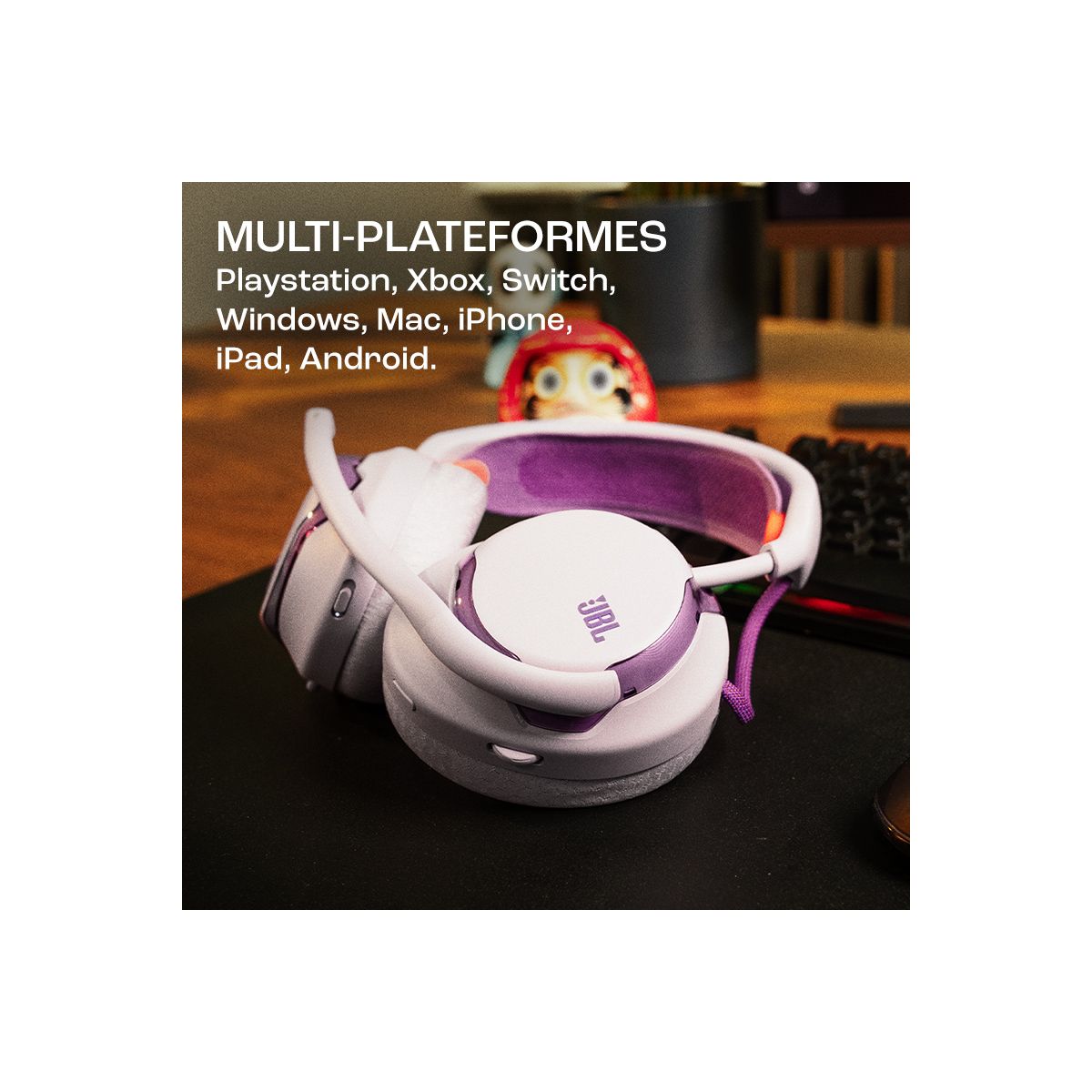 Casque gamer Quantum 650 Violet couleur unique, JBL