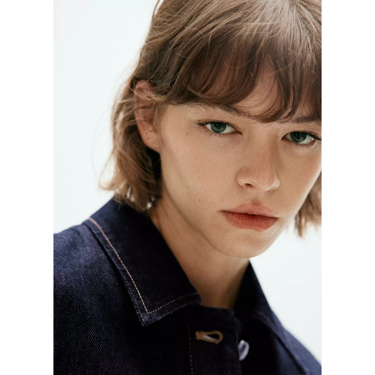 Combinaison en jean manches courtes bleu, MANGO