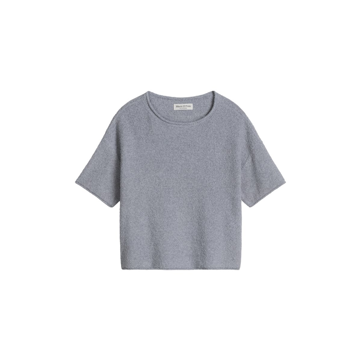 Pull à manches courtes oversize en fil bouclé gris, MARC O'POLO