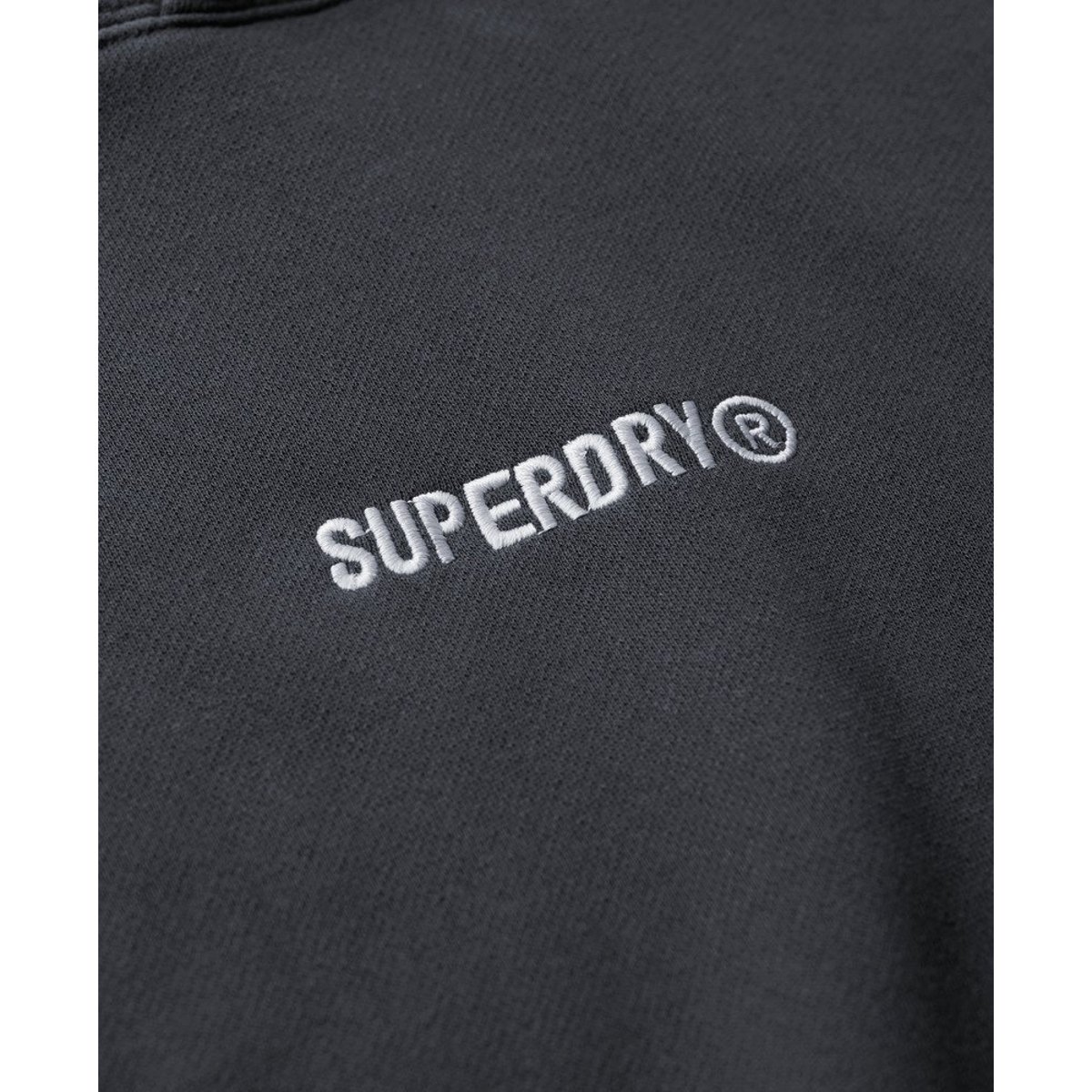 Sweat à capuche ample à motif et micro logo ébène, SUPERDRY