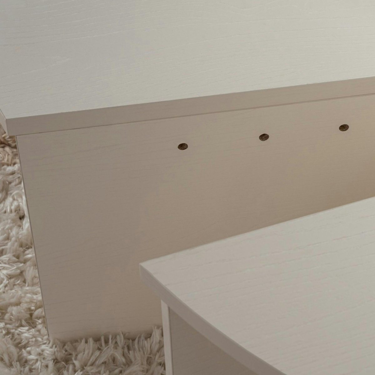 Table basse ronde modulable 2 hauteurs MARFA bois blanc, PIER IMPORT